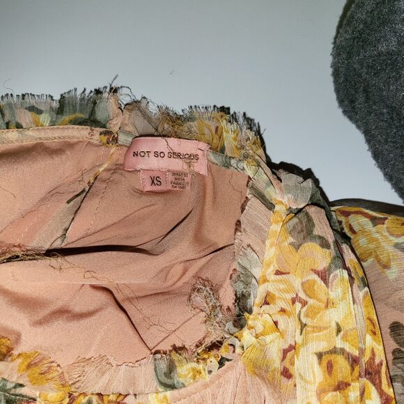 Anthropologie Amaranth Puff-Sleeved Mini Dress Not So Serious NWT Size XS - Picture 3 of 4